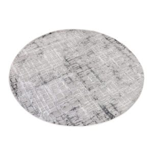 Alfombra Sky Redonda Gris Moderno Enrejado