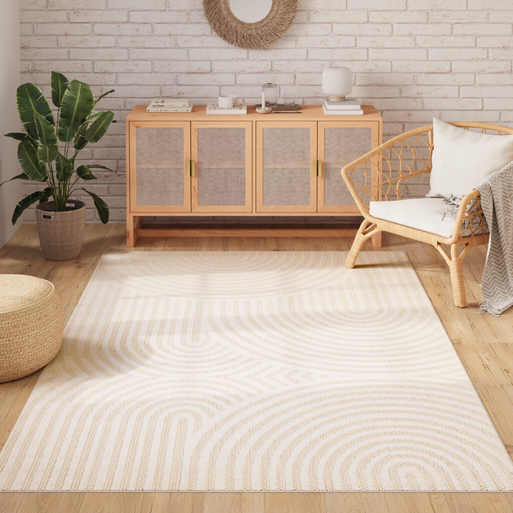 Alfombra Exterior Patio Crema Moderno