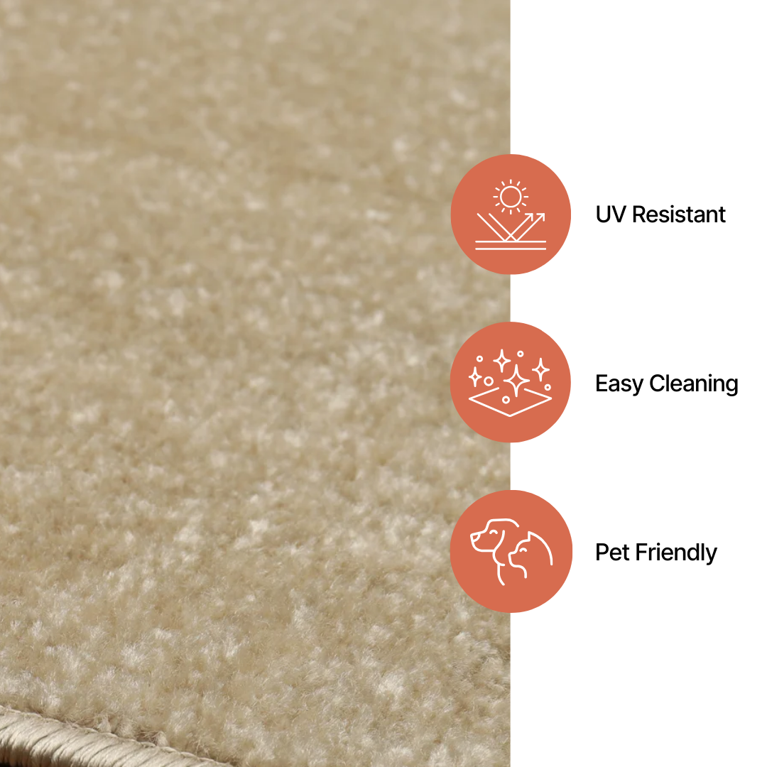 Alfombra Mono Redonda Interior Exterior Amarillo