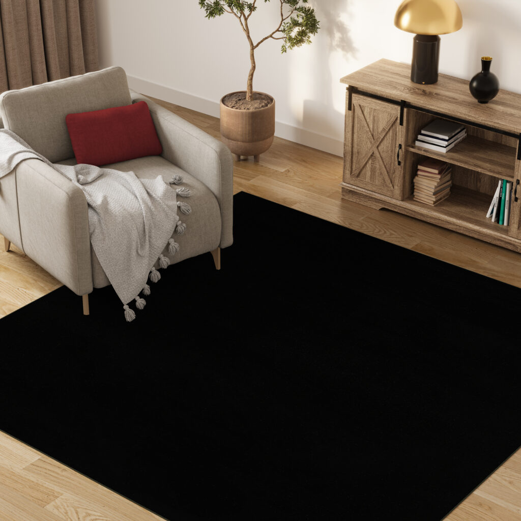 Alfombra Mono Cuadrada Interior Exterior Negro