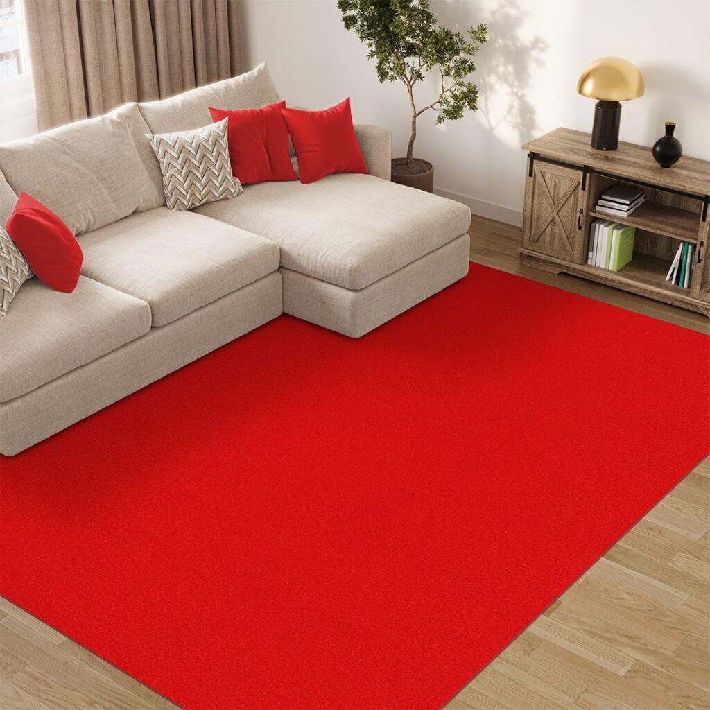 Alfombra Mono Interior Exterior Rojo