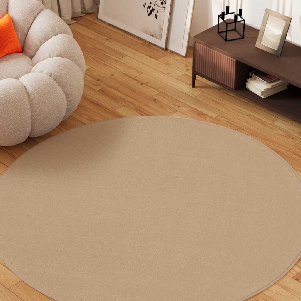Alfombra Mono Redonda Interior Exterior Beige