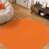 Alfombra Mono Redonda Interior Exterior Naranja