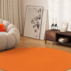 Alfombra Mono Redonda Interior Exterior Naranja