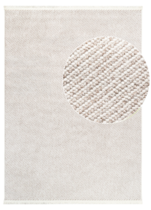 Alfombra Agra Beige con Flecos Blancos