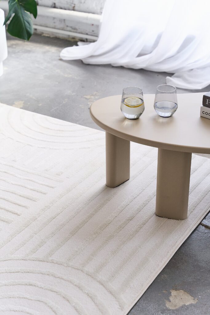 Alfombra Hygge Cuadrada Blanco Roto Geométrica