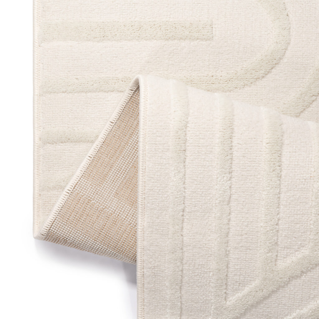 Alfombra Hygge Cuadrada Blanco Roto Geométrica