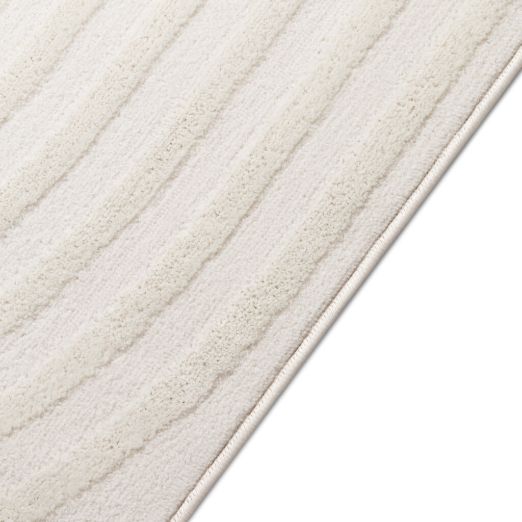 Alfombra Hygge Cuadrada Blanco Roto Líneas