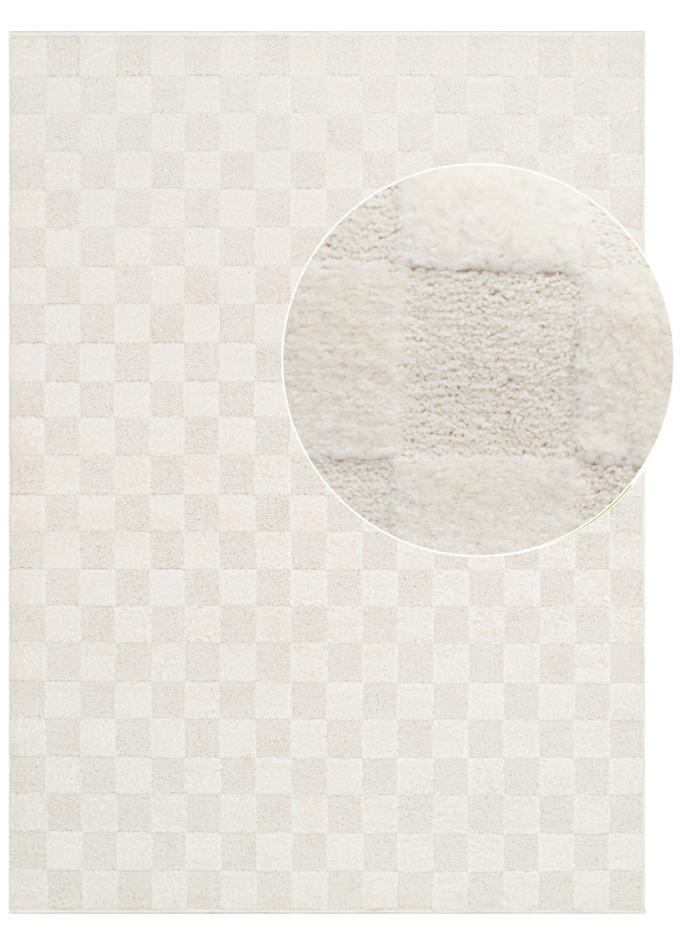 Alfombra Terra Crema Cuadros