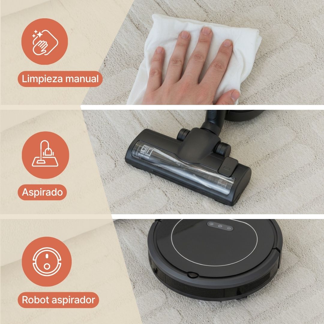 Alfombra Terra Crema Hojas de Palma