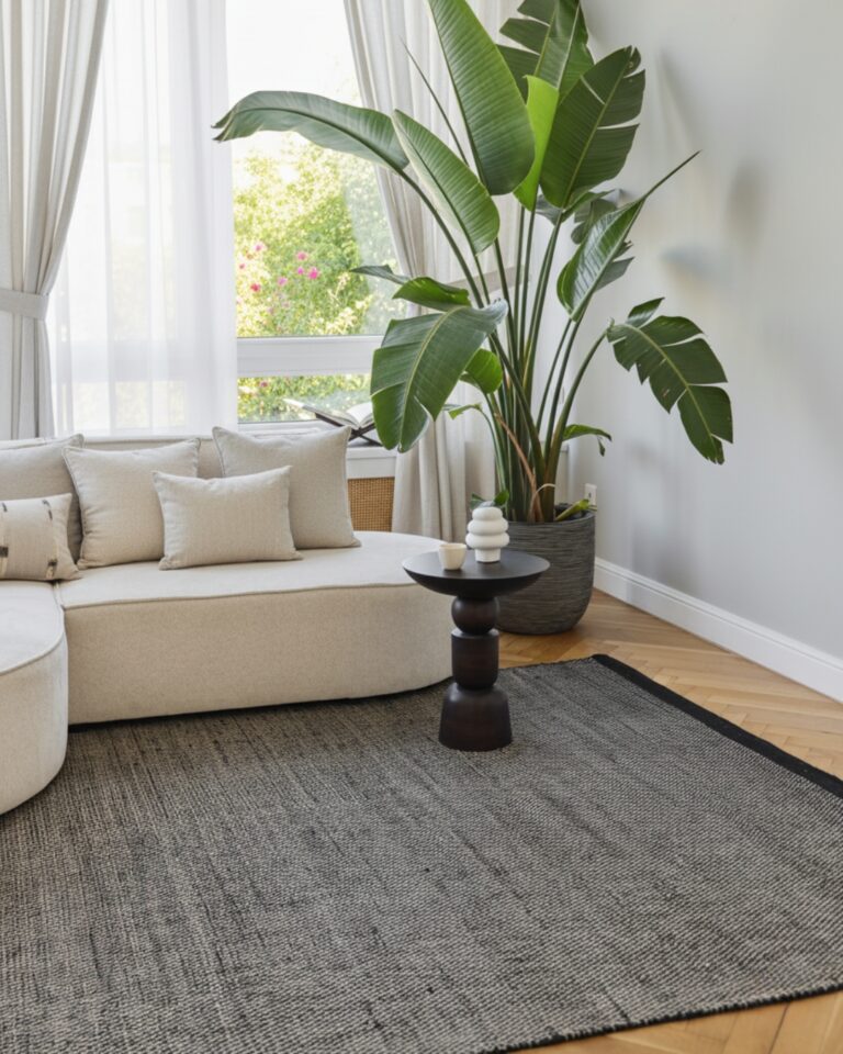 Alfombra Lana Loni Negra