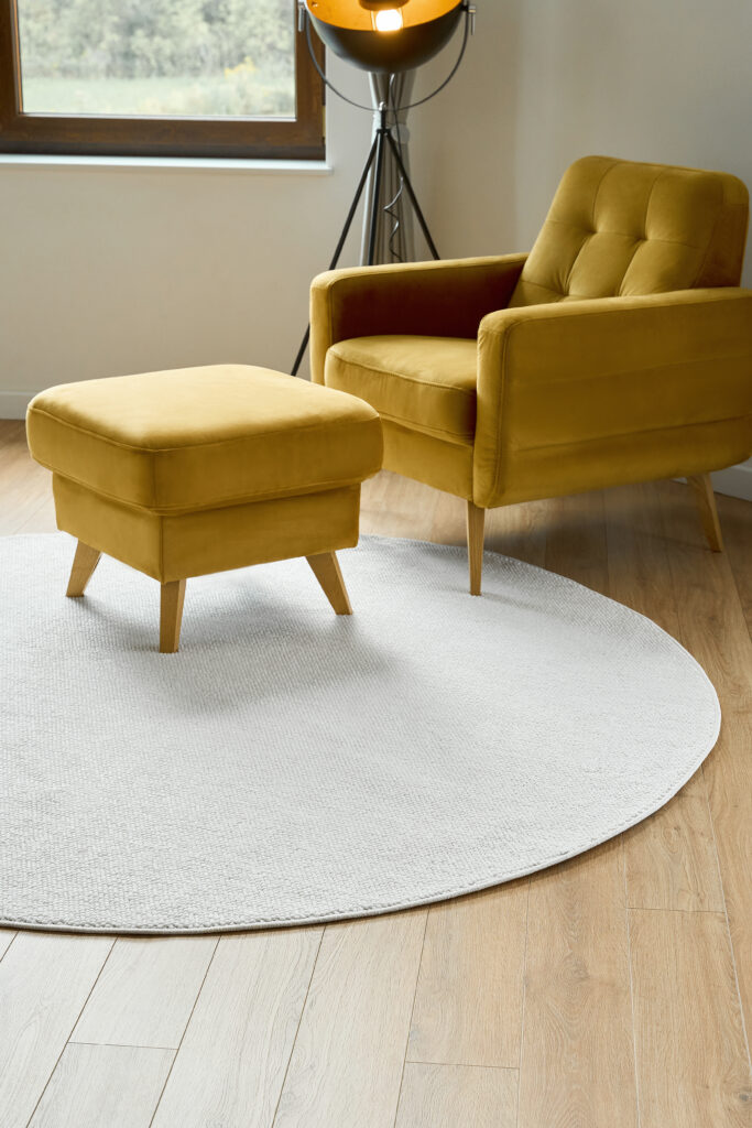 Alfombra Agra Redondo Crema Moderno