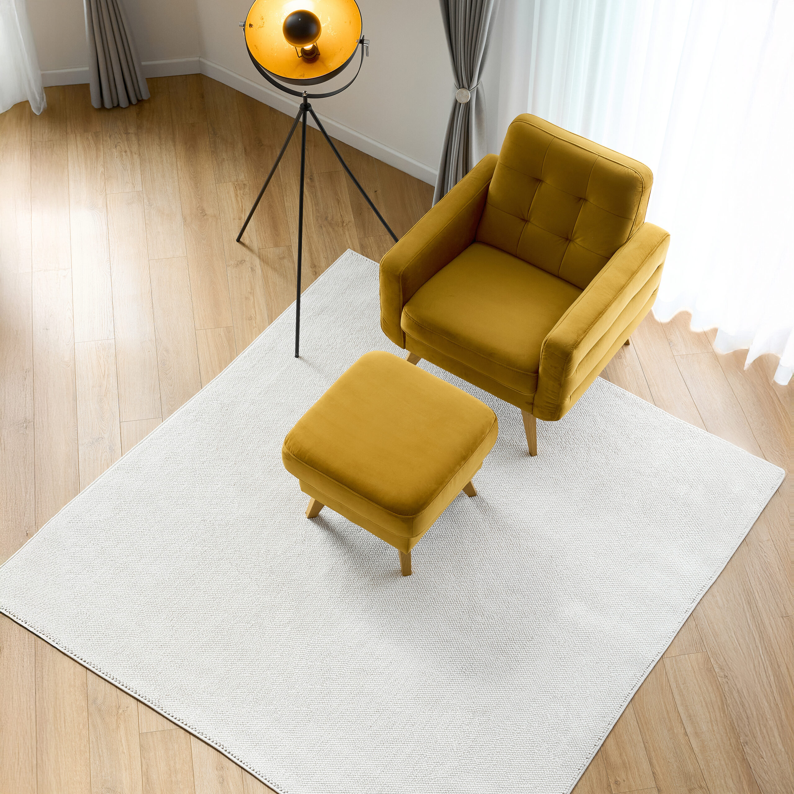 Alfombra Agra Cuadrado Crema Moderno