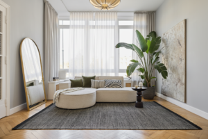 Alfombra Lana Loni Negra