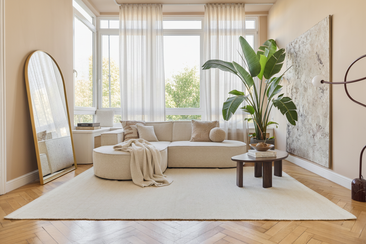 Alfombra Lana Loni Blanca