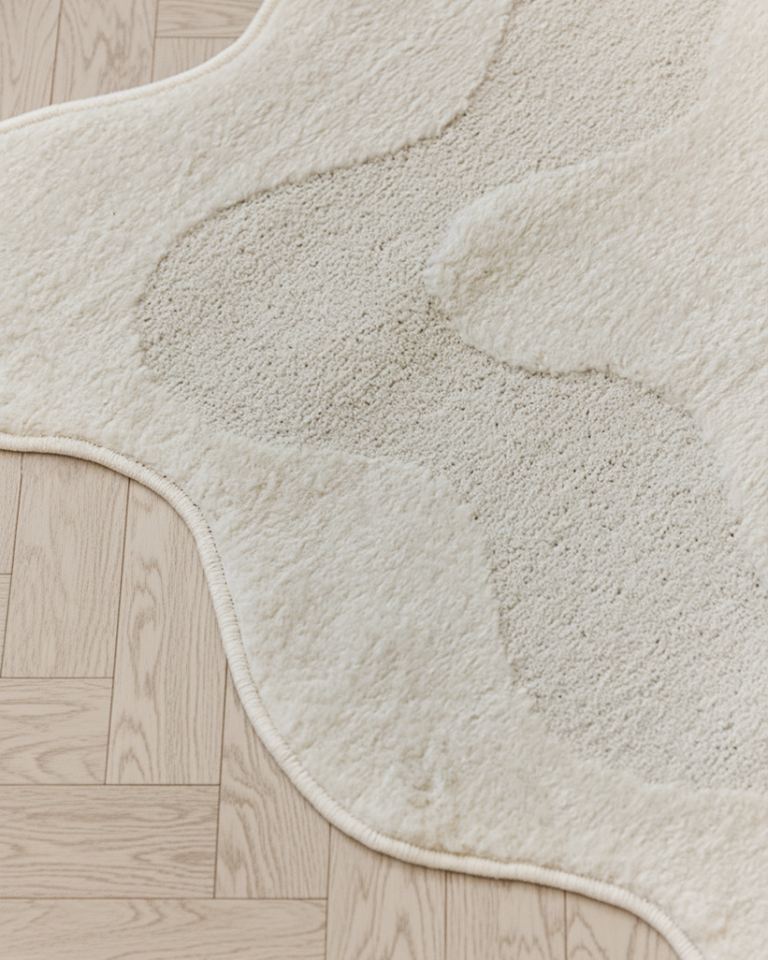 Alfombra Terra Crema Ola Forma Irregular