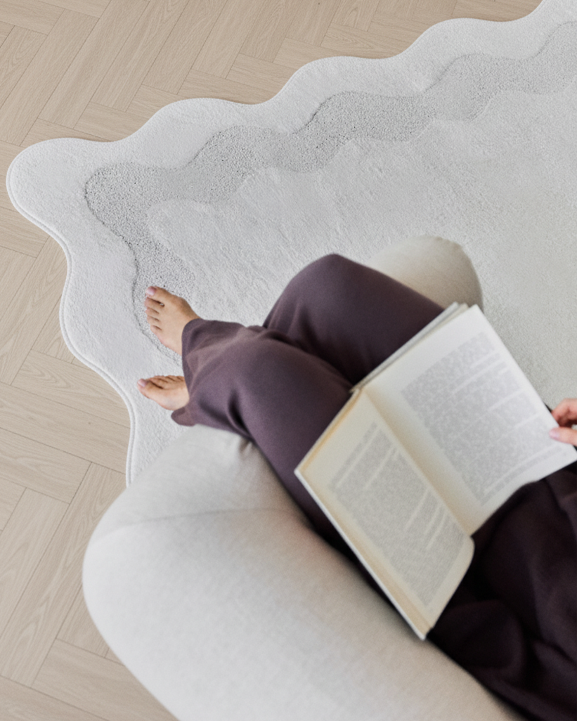 Alfombra Terra Crema Ola Forma Irregular