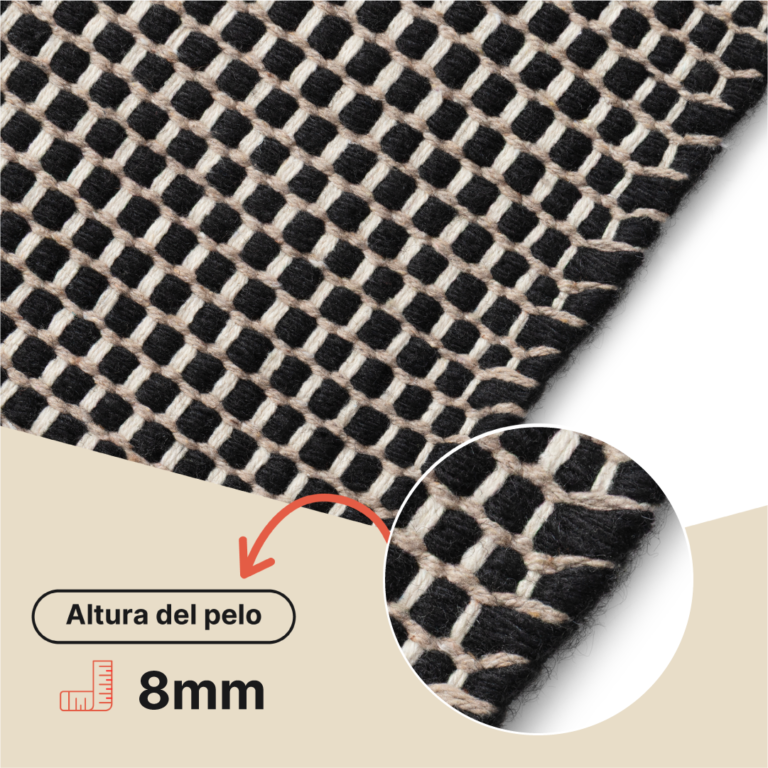 Alfombra Lana Loni Negra