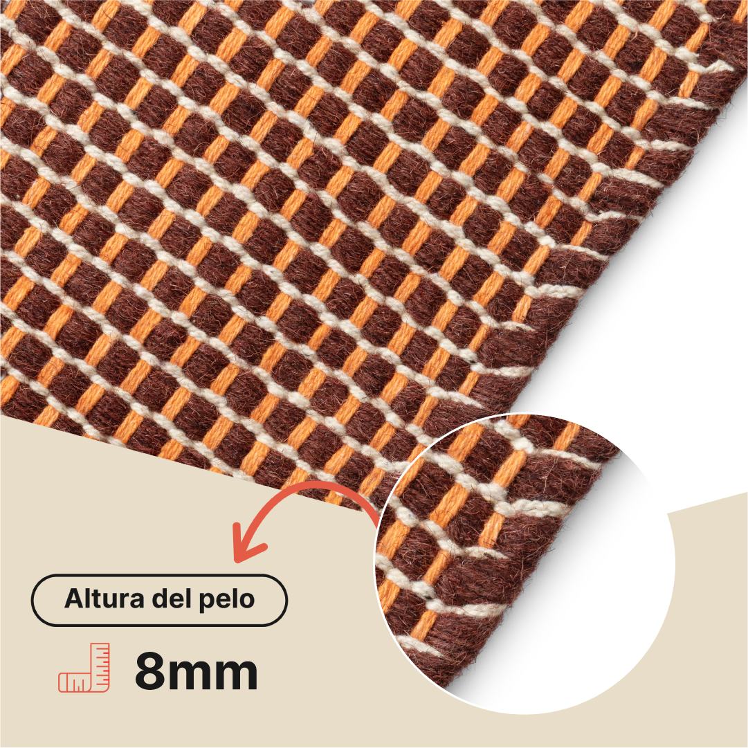 Alfombra Lana Loni Marrón Oscuro