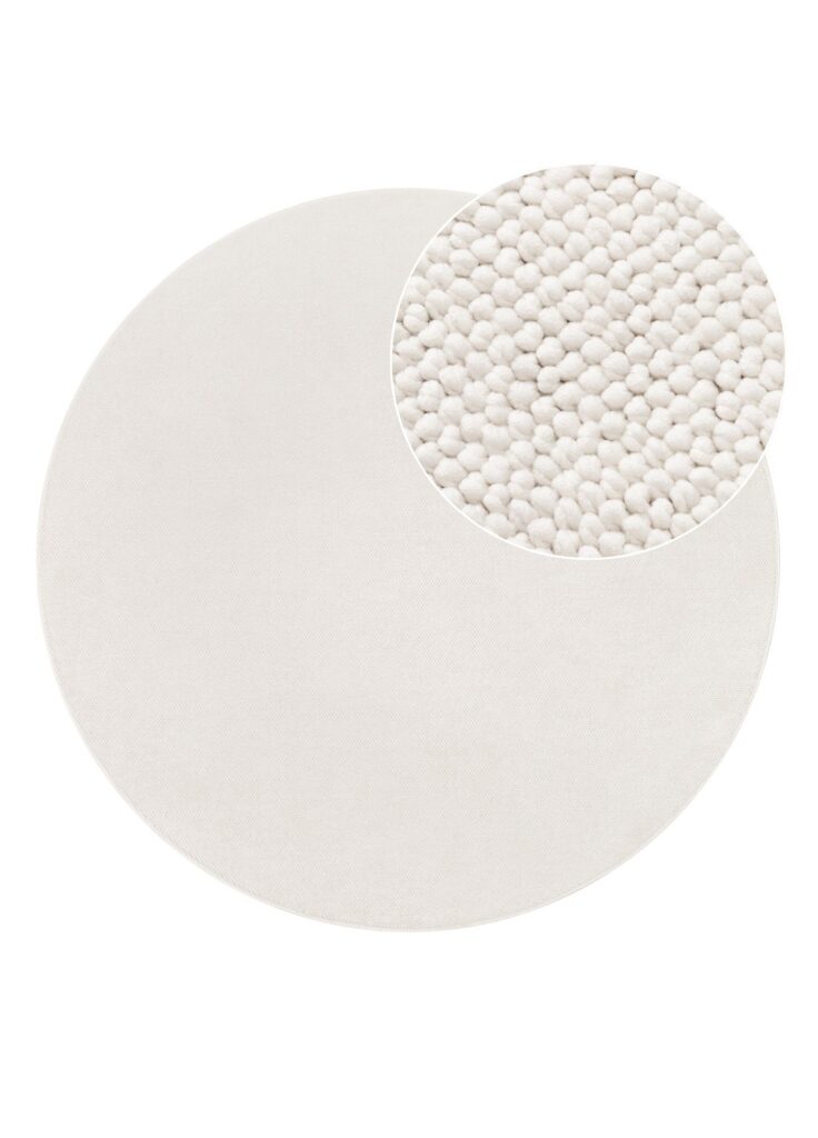 Alfombra Agra Redondo Crema Moderno