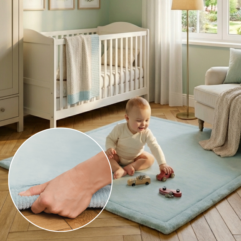 Alfombra Infantil Fluffin Cuadrada Azul