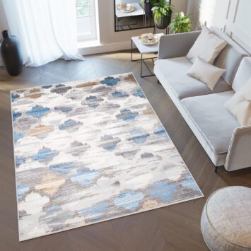 Alfombra Valley Gris Azul Trébol Marroquí