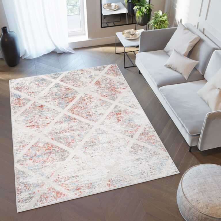 Alfombra Valley Gris Salmón Geométrico Enrejado