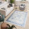 Alfombra Valley Gris Azul Ornamental Vintage