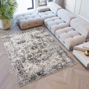 Alfombra Valley Gris Oscuro Vintage Rosetón