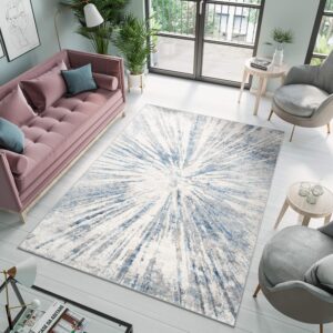 Alfombra Valley Gris Azul Abstracto Vidrio