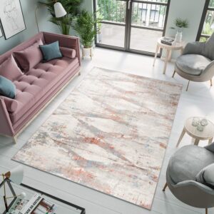 Alfombra Valley Gris Salmón Geométrico
