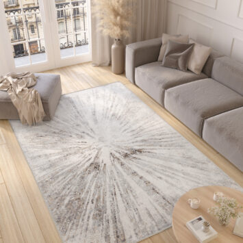 Alfombra Valley Gris Beige Abstracto Vidrio