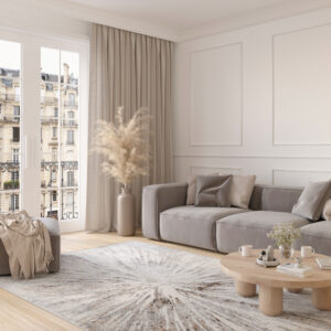 Alfombra Valley Gris Beige Abstracto Vidrio