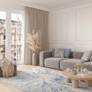 Alfombra Valley Gris Azul Abstracto Vidrio