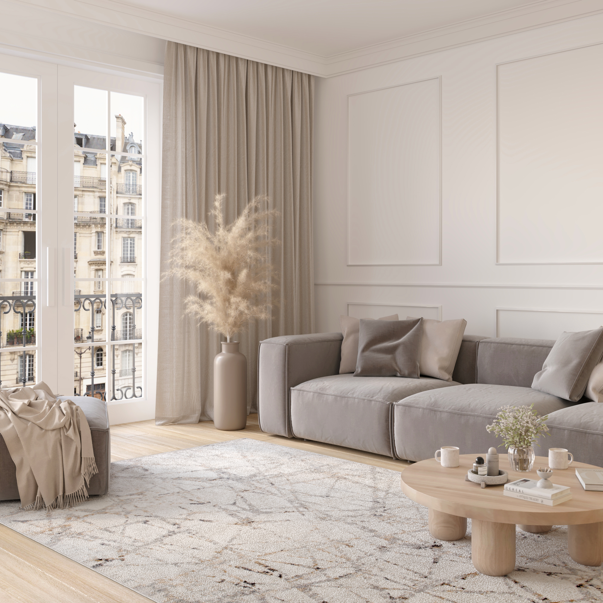 Alfombra Valley Gris Abstracto Líneas