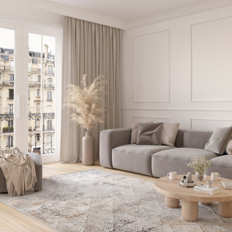 Alfombra Valley Gris Beige Geométrico Cuadrados