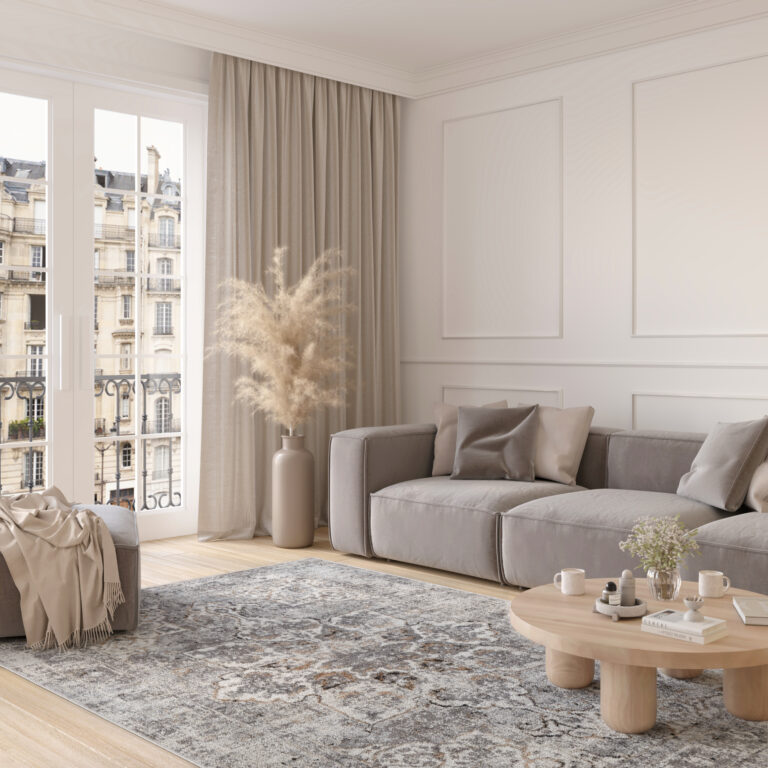 Alfombra Valley Gris Oscuro Floral Rosetón