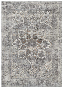 Alfombra Valley Gris Oscuro Floral Rosetón