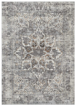 Alfombra Valley Gris Oscuro Floral Rosetón