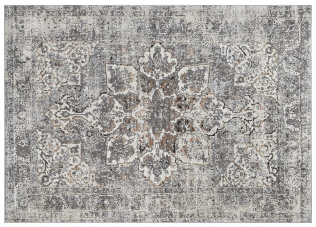 Alfombra Valley Gris Oscuro Floral Rosetón