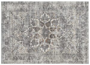 Alfombra Valley Gris Oscuro Floral Rosetón