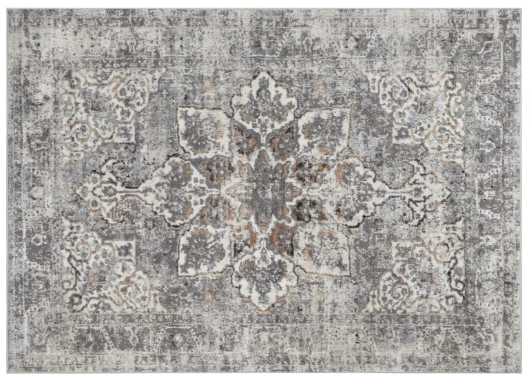 Alfombra Valley Gris Oscuro Floral Rosetón