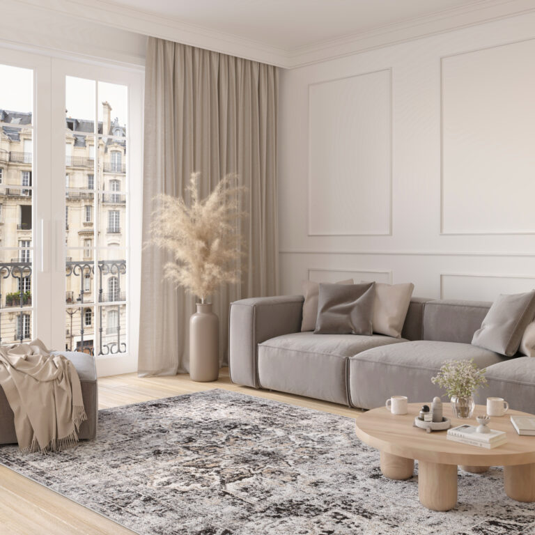 Alfombra Valley Gris Oscuro Vintage Rosetón