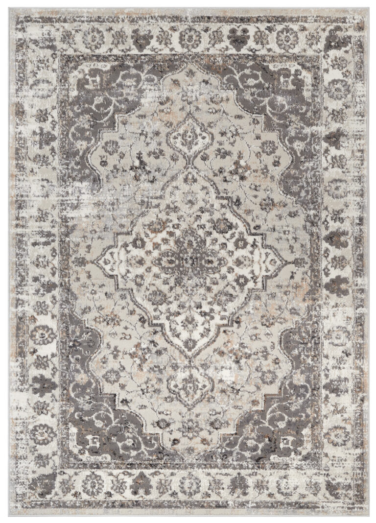 Alfombra Valley Gris Oscuro Vintage Borde