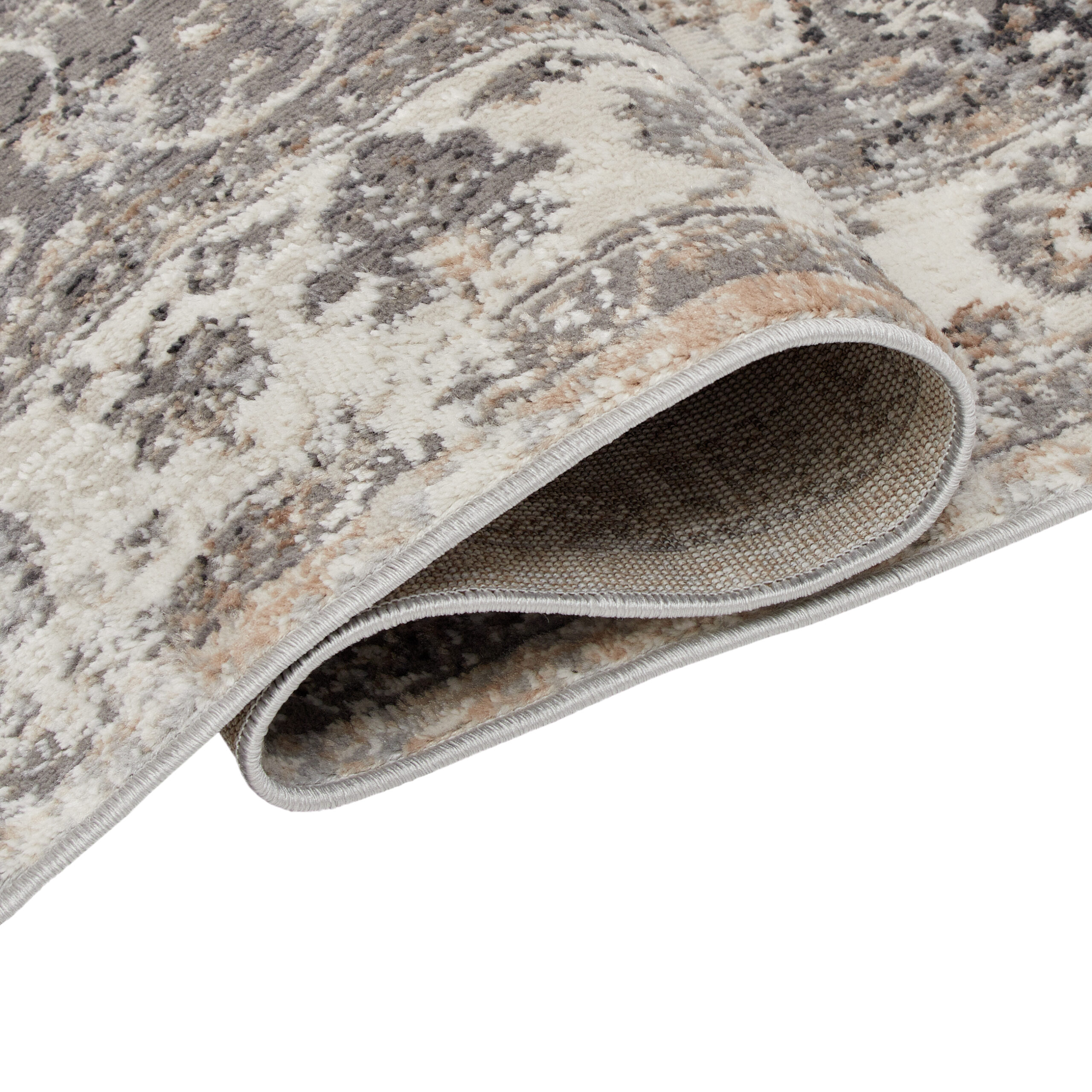 Alfombra Valley Gris Oscuro Vintage Borde