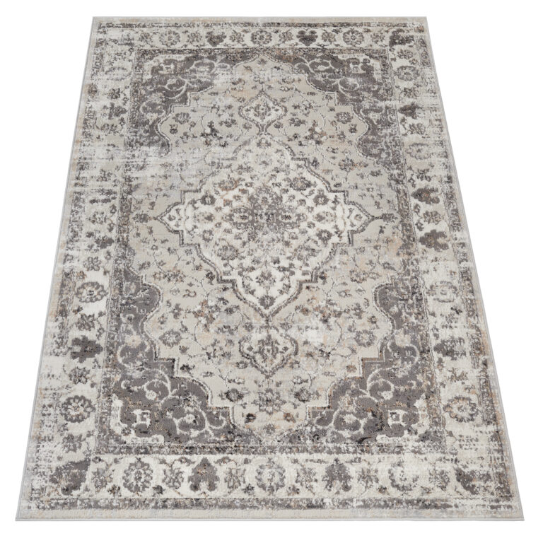 Alfombra Valley Gris Oscuro Vintage Borde