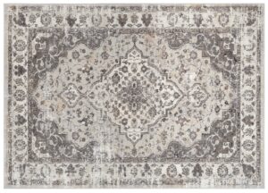 Alfombra Valley Gris Oscuro Vintage Borde