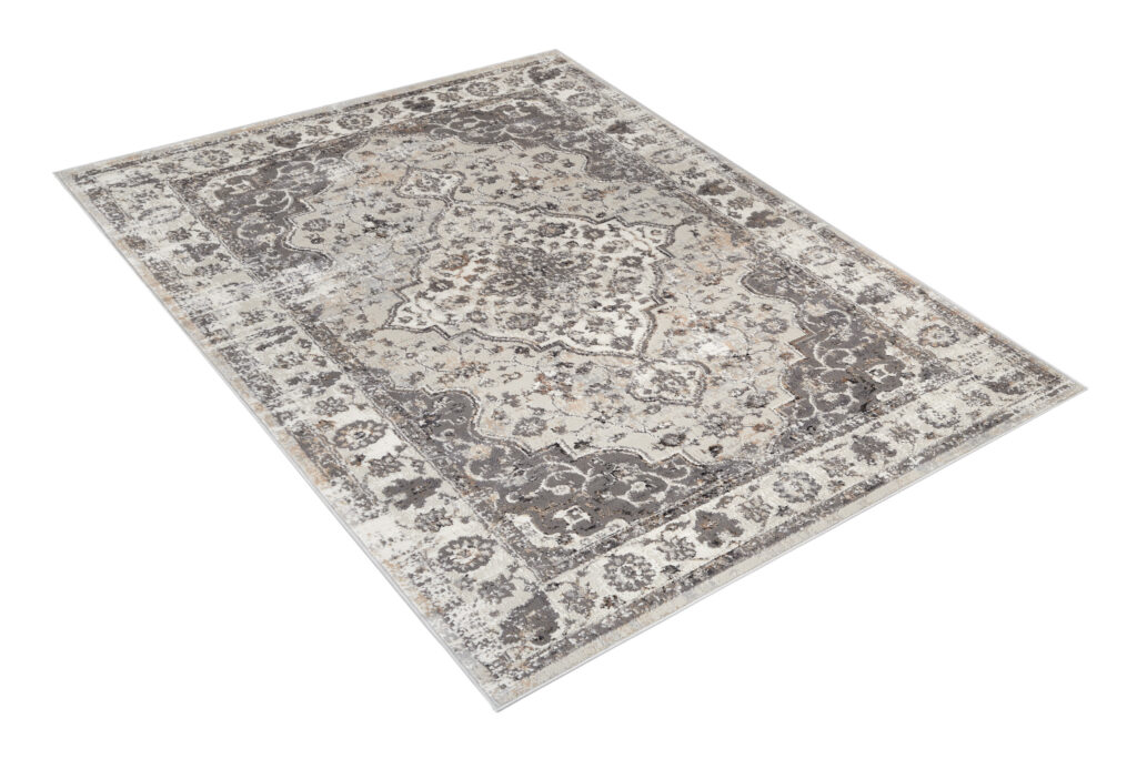 Alfombra Valley Gris Oscuro Vintage Borde