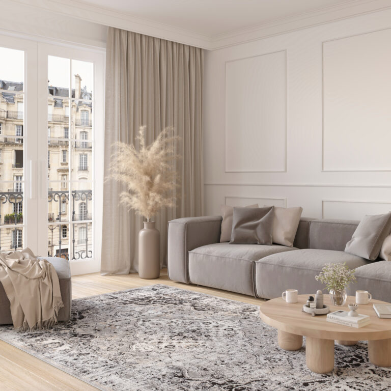 Alfombra Valley Antracita Vintage Rosetón