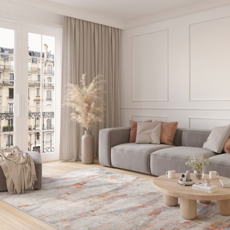 Alfombra Valley Gris Salmón Geométrico